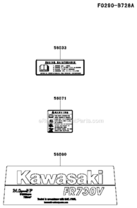 Part Location Diagram of 56080-0023 Kawasaki Label-Brand