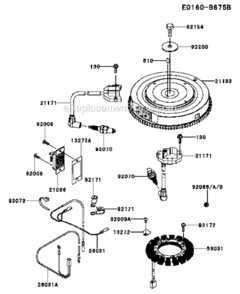 Part Location Diagram of 21193-7040 Kawasaki Flywheel-Assembly