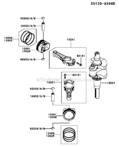 Page T Diagram and Parts List for FX730V-BS05-R  Kawasaki Engine
