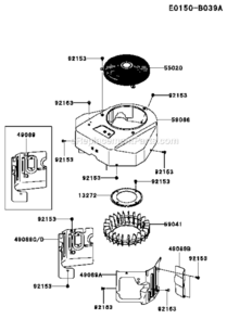 Part Location Diagram of 49089-7074-753 Kawasaki Shroud-Engine