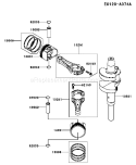 Part Location Diagram of 13251-0722 Kawasaki Rod-Assembly-Connecting