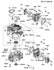 Part Location Diagram of 49015-7088 Kawasaki COVER-CRANKCASE