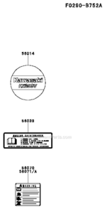 Label Diagram and Parts List for FX850V-BS12  Kawasaki Engine