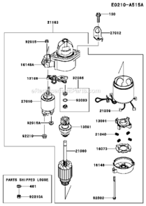 Page X Diagram and Parts List for FX850V-BS12  Kawasaki Engine