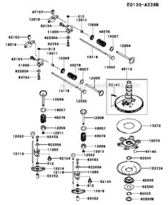 ValveCamshaft Diagram and Parts List for FX850V-BS12  Kawasaki Engine