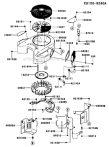 Part Location Diagram of 92192-1449 Kawasaki Tube