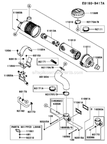 Part Location Diagram of 16060-0728 Kawasaki Pipe-Intake