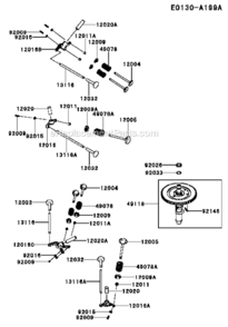 Part Location Diagram of 12016-0713 Kawasaki Arm-Rocker,#1,Ex