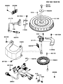Page F Diagram and Parts List for FXT00V-S01  Kawasaki Engine