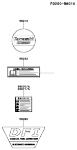 Part Location Diagram of 56080-7072 Kawasaki Label-Brand