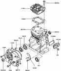 CylinderCrankcase Diagram and Parts List for GA2300A-S00  Kawasaki Generator