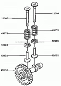 ValveCamshaft Diagram and Parts List for GA2300A-S00  Kawasaki Generator
