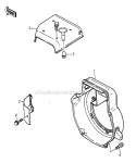 Fan Covers Diagram and Parts List for GA3200A  Kawasaki Generator