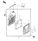 Air Cleaner Diagram and Parts List for GA3200A  Kawasaki Generator