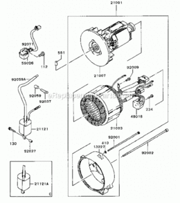Part Location Diagram of 92037-2190 Kawasaki Clamp