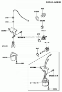 Lubrication-Equipment Diagram and Parts List for GAT40A-S00  Kawasaki Generator