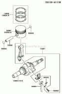 Part Location Diagram of 13008-6008 Kawasaki Ring-set-piston Standard