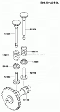 Part Location Diagram of 49118-6008 Kawasaki Camshaft-Comp