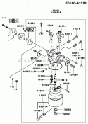 Carburetor Diagram and Parts List for GAT40A-S00  Kawasaki Generator