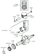 Part Location Diagram of 13025-2093 Kawasaki Ring-Set-Piston L