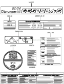 Label Diagram and Parts List for GE5000A AS00 Kawasaki Generator