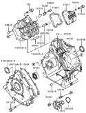 C - Cylinder-Crankcase Diagram and Parts List for GE5000A AS00 Kawasaki Generator