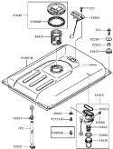 D - Fuel Tank-Fuel Valve Diagram and Parts List for GE5000A AS00 Kawasaki Generator
