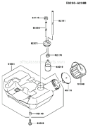 Part Location Diagram of 92071-2142 Kawasaki Fuel Tank Grommet