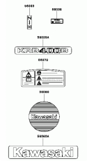 Label Diagram and Parts List for HG400A-AS02  Kawasaki Engine