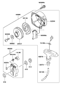 Starter Diagram and Parts List for HG400A-AS02  Kawasaki Engine