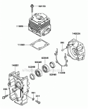 CylinderCrankcase Diagram and Parts List for HG400A-AS02  Kawasaki Engine