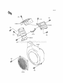 Engine Shroud Diagram and Parts List for KAF300-A1  Kawasaki 