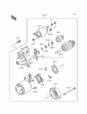 Starter Motor Diagram and Parts List for KAF300-A1  Kawasaki 