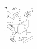 Label Diagram and Parts List for KAF300-A1  Kawasaki 