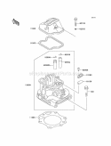 Cylinder Head Diagram and Parts List for KAF300-B1  Kawasaki 