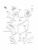 Labels Diagram and Parts List for KAF300-B1  Kawasaki 