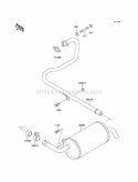 Mufflers Diagram and Parts List for KAF300-B1  Kawasaki 