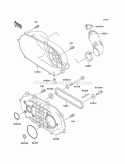 Converter Cover/Drive Belt Diagram and Parts List for KAF300-B1  Kawasaki 