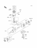 Crankshaft/Piston Diagram and Parts List for KAF300-B1  Kawasaki 