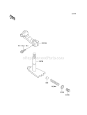 Gear Change Mechanism Diagram and Parts List for KAF300-B2  Kawasaki 