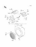 Engine Shrouds Diagram and Parts List for KAF300-B1  Kawasaki 
