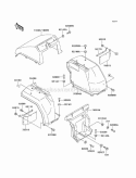 Front Fenders Diagram and Parts List for KAF300-B2  Kawasaki 