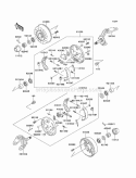 Front Hubs/Brakes Diagram and Parts List for KAF300-B2  Kawasaki 