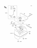 Fuel Tank Diagram and Parts List for KAF300-B2  Kawasaki 