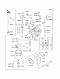 Carburetor Diagram and Parts List for KAF300-B1  Kawasaki 