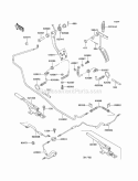 Brake Pedal/Throttle Lever Diagram and Parts List for KAF300-C5  Kawasaki 