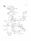 Air Cleaner Diagram and Parts List for KAF300-C7  Kawasaki 