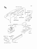 Labels Diagram and Parts List for KAF300-C6  Kawasaki 