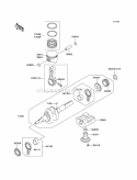 Crankshaft/Pistons Diagram and Parts List for KAF300-C6  Kawasaki 