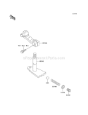 Gear Change Mechanism Diagram and Parts List for KAF300-C7  Kawasaki 